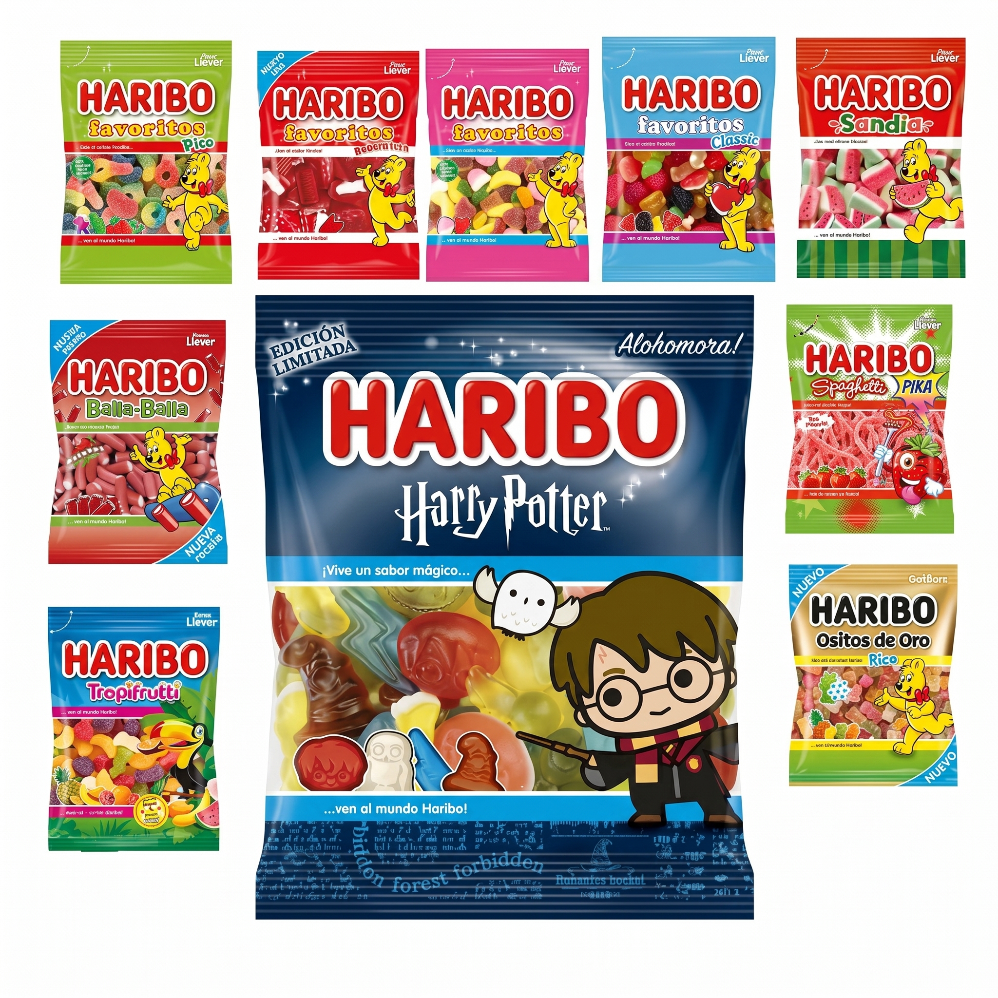 Pack 20 Bolsas Haribo Sabores Aleatorios Surtidos - Golosinas Masticables, Ositos Pica y Azúcar,Frutales, Multipack Sorpresa, Regalo Original, Fiestas Infantiles