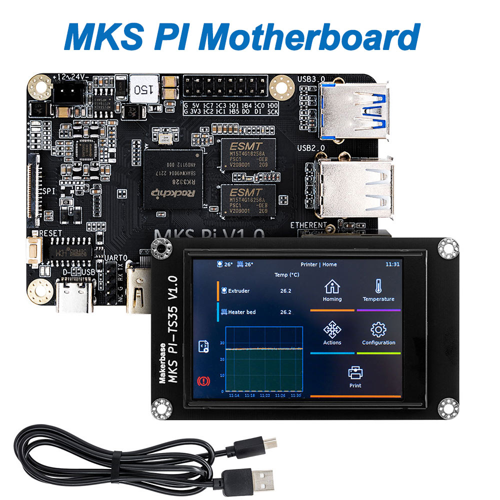 Papan Makerbase MKS PI V1.1 dengan SOC Quad-core 64-bit Terintegrasi, Menjalankan Layar Motherboard untuk Voron VS Raspberry Pi RasPi RPI