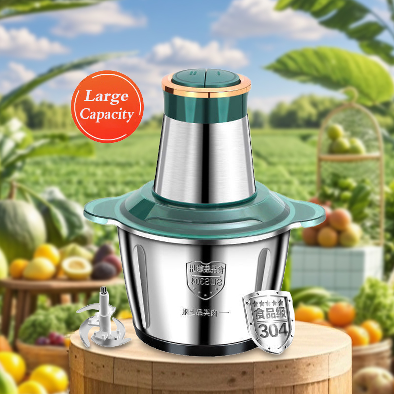 2l moedores de carne elétricos 304 aço inoxidável triturador alimentos multifuncional fatiador vegetal chopper picador processador alimentos para bebê