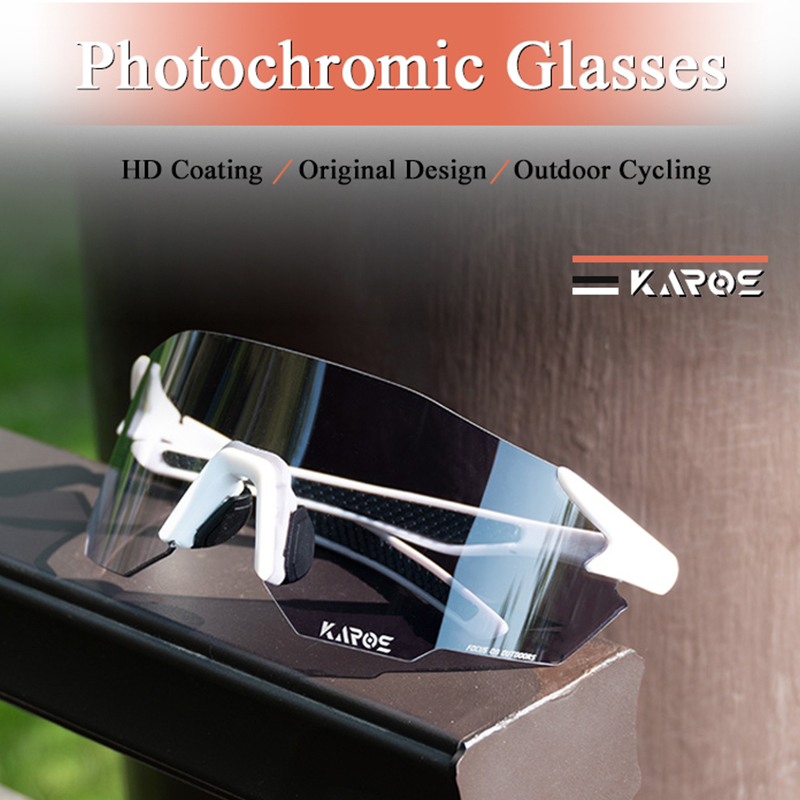 KAROS fotochromowe okulary rowerowe do roweru szosowego MTB UV400 adaptacyjne soczewki przeciwmgielne sportowe okulary przeciwsłoneczne mężczyźni kobiety sprzęt do jazdy na świeżym powietrzu
