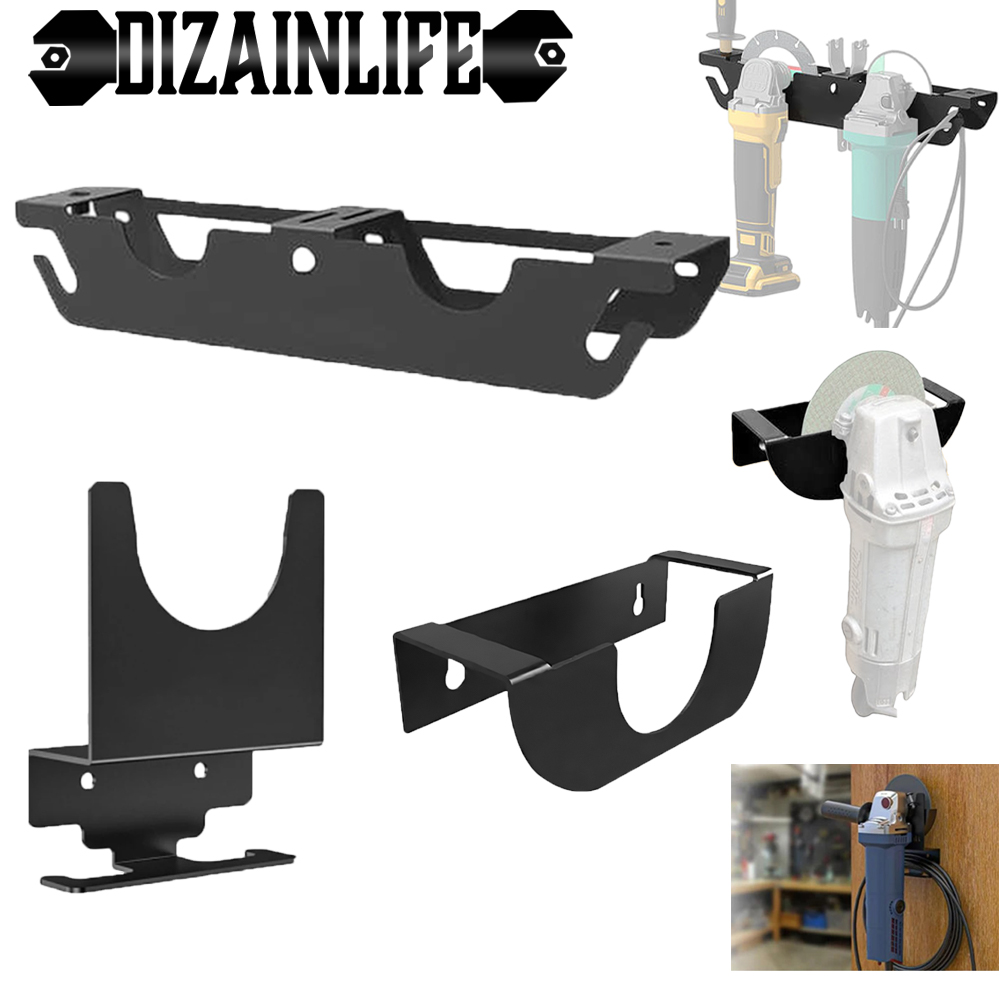 Suporte de moedor de ângulo de metal rack de moedor de ângulo com cabide de cabo polidores suporte de armazenamento de montagem na parede para oficina casa garagem