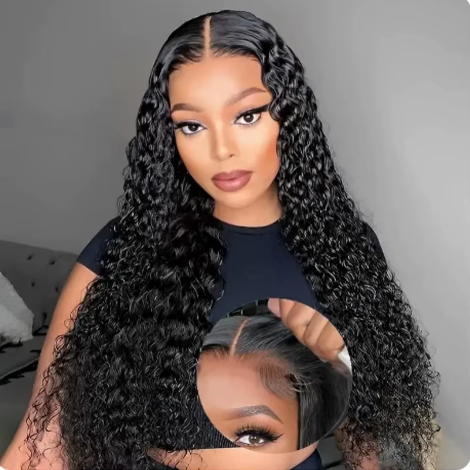 Peluca Frontal de onda profunda pelucas de encaje HD 300% densidad 13x4 13x6 peluca de cabello humano rizado con onda de agua 30 36 pulgadas peluca con malla Frontal cabello humano