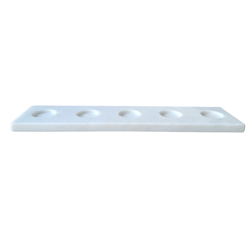 🕯️   Castiçais de mármore branco 5 buracos-centro tealight velas elegantes mesa-decoração de casa e artesanato de natal feito na itália |   Criações Kalu