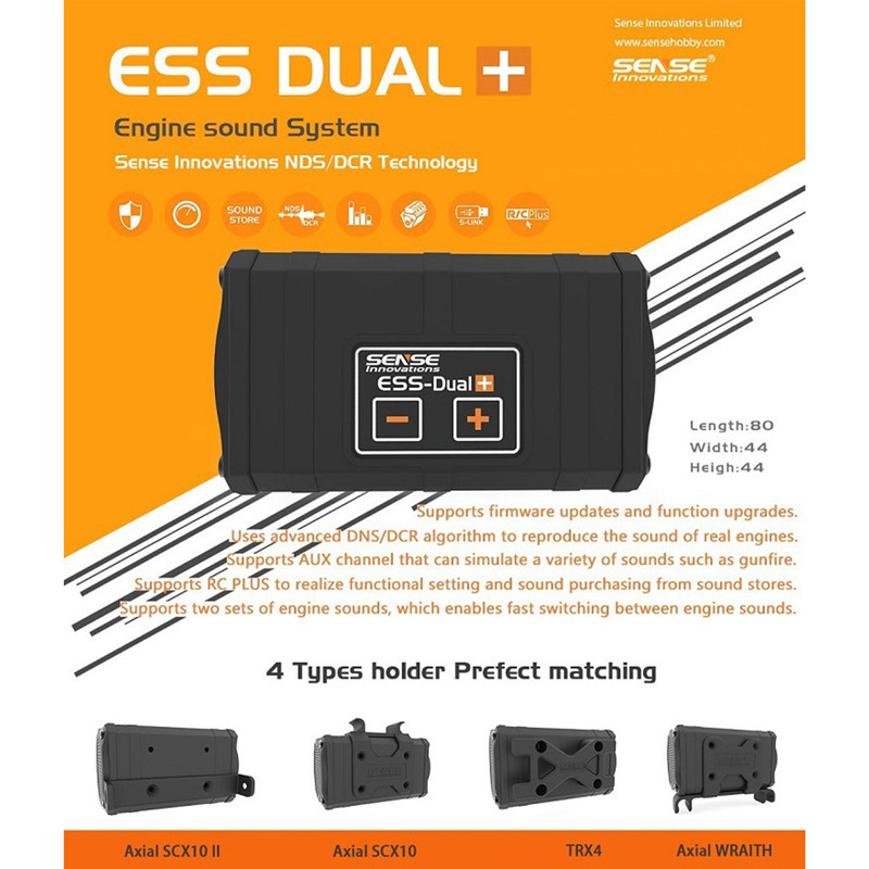 RC Car Sense ESS-ONE ESS-DUAL 2 alto-falantes simulador de som do motor para axial SCX10 II WRAITH ARRMA LOSI KYOSHO