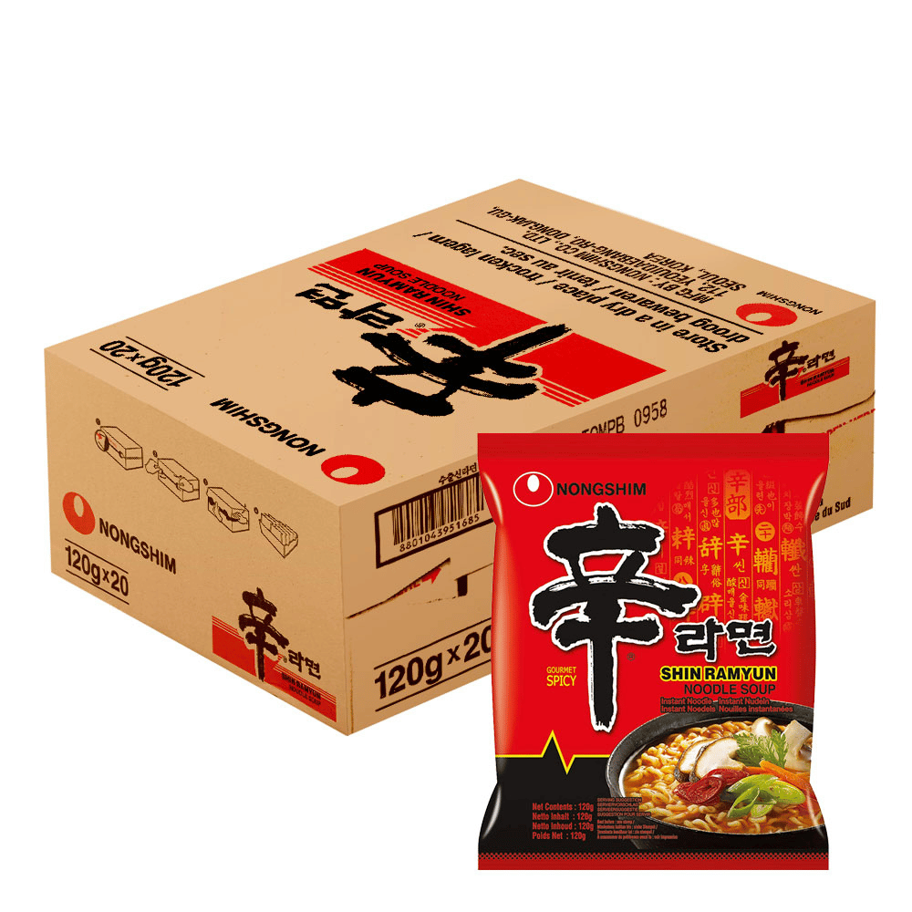 Nongshim Shin Ramyun Spicy Noodle Soup Halal Packet Pack of 20 x 120g