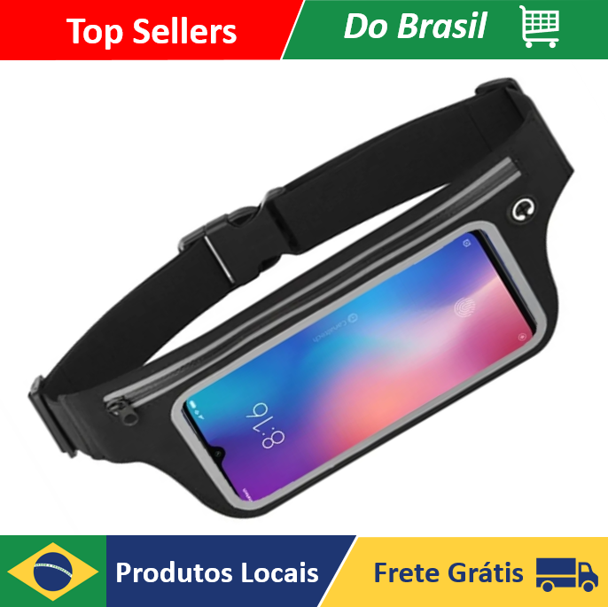 Neverdie Store-Pochete Cinto Para Celular C/ Porta Chave Academia Corrida Envio Rapido Para Todo O Brasil
