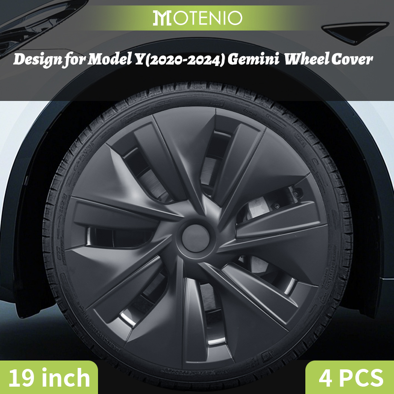 4 pçs gemini roda capa design para tesla modelo y veículo tampa cobertura completa calotas 19 Polegada acessórios decorativos do automóvel