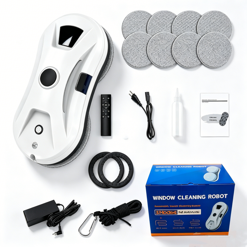 Robot aspirateur pour fenêtres 5600PA, haute aspiration, avec télécommande, anti-chute, pulvérisation automatique, nettoyeur électrique domestique multifonctionnel