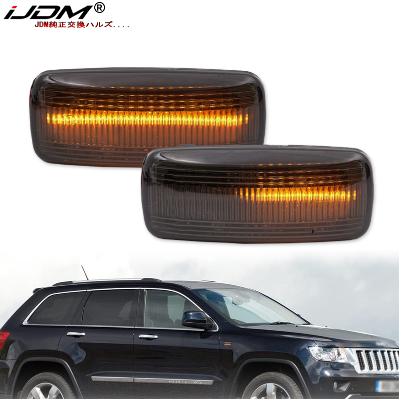 2 pçs marcador lateral âmbar amarelo luzes de sinal para jeep compass grand cherokee chrysler 200 300c dodge avenger lancia flavia t10