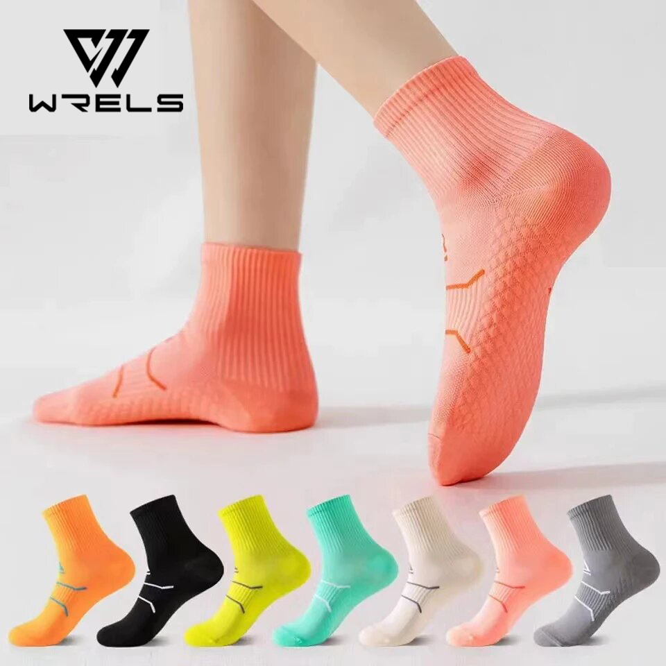 WRELS профессиональные короткие носки для марафона, бега и фитнеса, женские и мужские впитывающие пот, антифрикционные, дышащие мужские спортивные носки