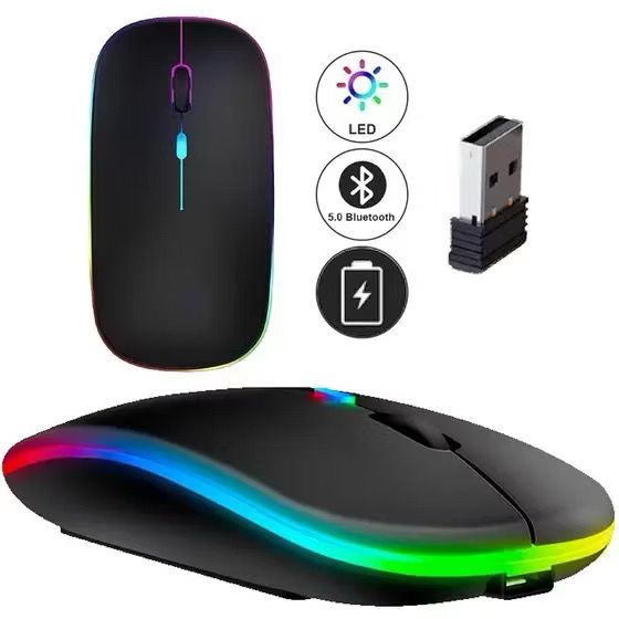 Maus Sem Fio Wireless Com Bateria Interna Recarregável 2,4Hz führte RGB Home Office