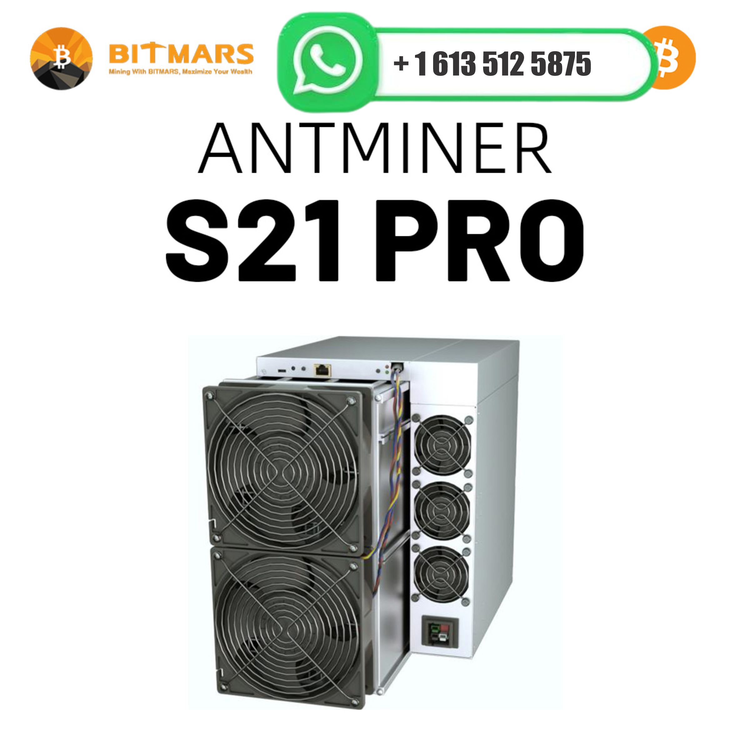 Oferta Imperdível JY: Compre 3 e Ganhe 2 Grátis - Bitmain Antminer S21 Pro com 234-250TH - Minerador de Bitcoin 234T com Fonte de Alimentação