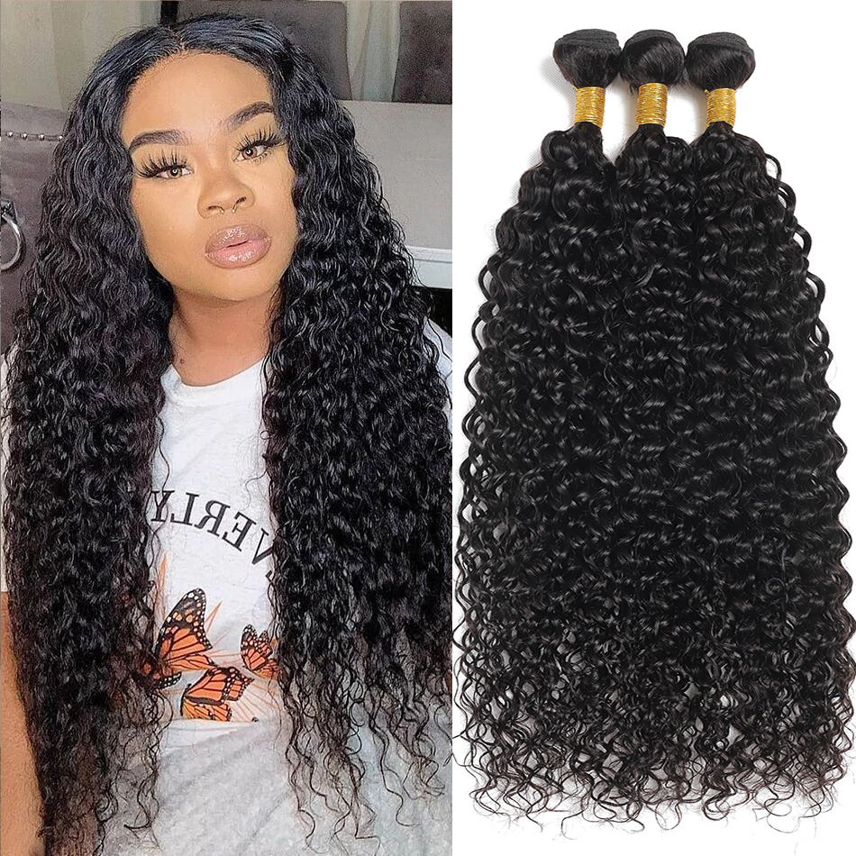 Water Wave 12A บราซิลผมมนุษย์สาน 1/3/4PCS Deep Kinky Curly Hair 100 กรัม/ชิ้นราคาถูก Virgin Hair Extensions ธรรมชาติ