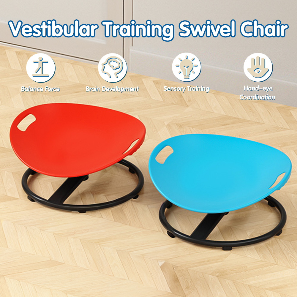 Sturdy Sensory Spinning Seat for Kids 3-10 Non-Slip Metal Base 360° Swivel Chair Balance Coordination Training Equipment