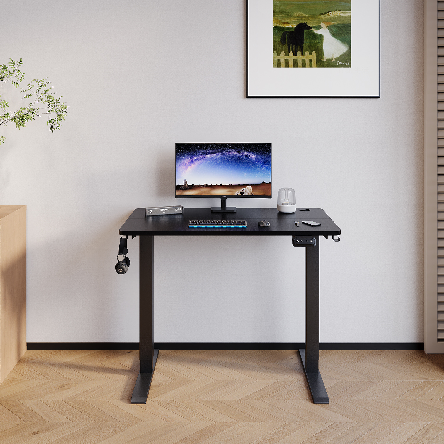 Devoko Elektrisch In Hoogte Verstelbaar Bureau, 100 x 60 cm, Staand Bureau met Geheugen, Computer Bureau