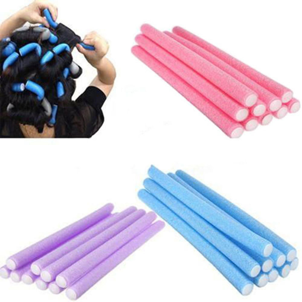 10 ชิ้น Universal Perm Curling Bar ผม Curling Stick ฟองน้ําที่มีสีสัน Curling Iron ผ้าฝ้ายมุก Eva Curling Iron