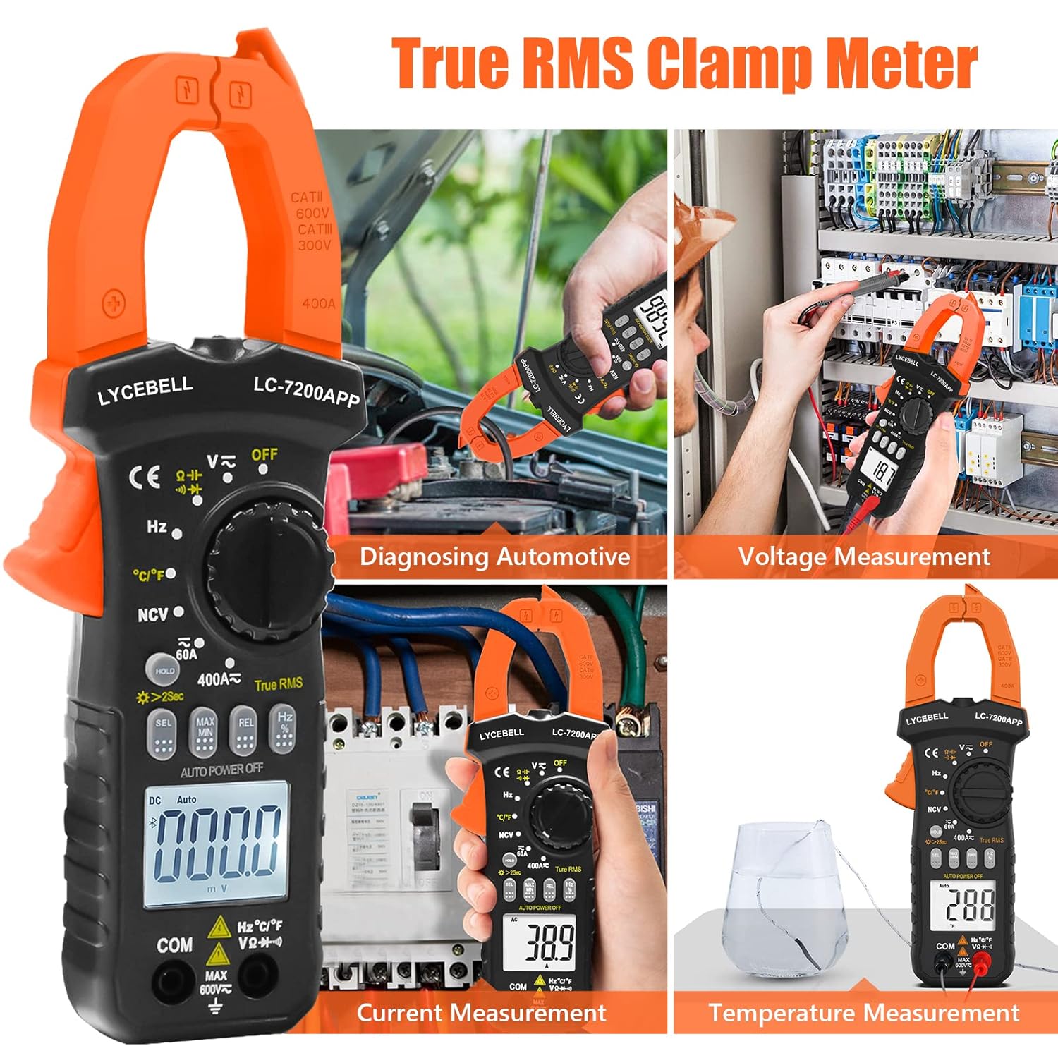 BT-7200C-APP 4000 counts with App AC true-rms clamp multimeter operation manual AC/DC voltage,AC/DC uA current backlight BTMETER