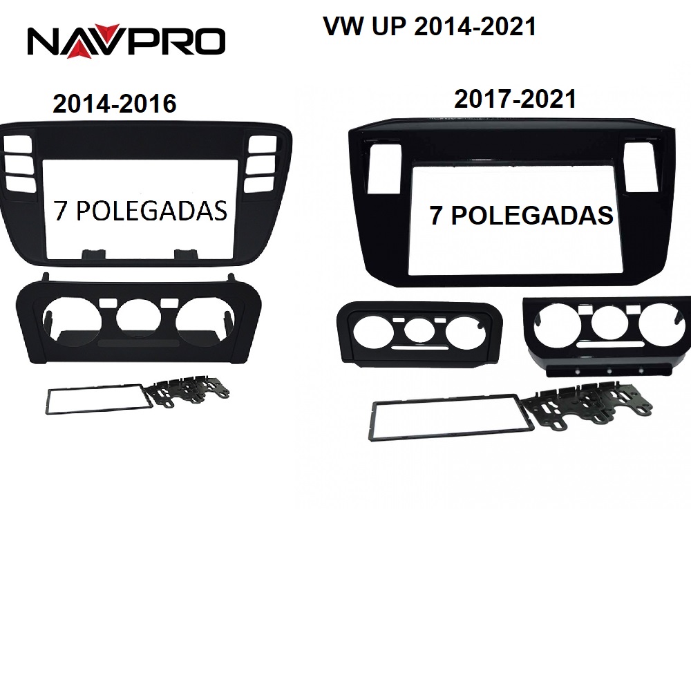 Per VW UP 2014-2021 telaio da 7 pollici e cavi di collegamento per installazione multimediale NAVPRO CASKA