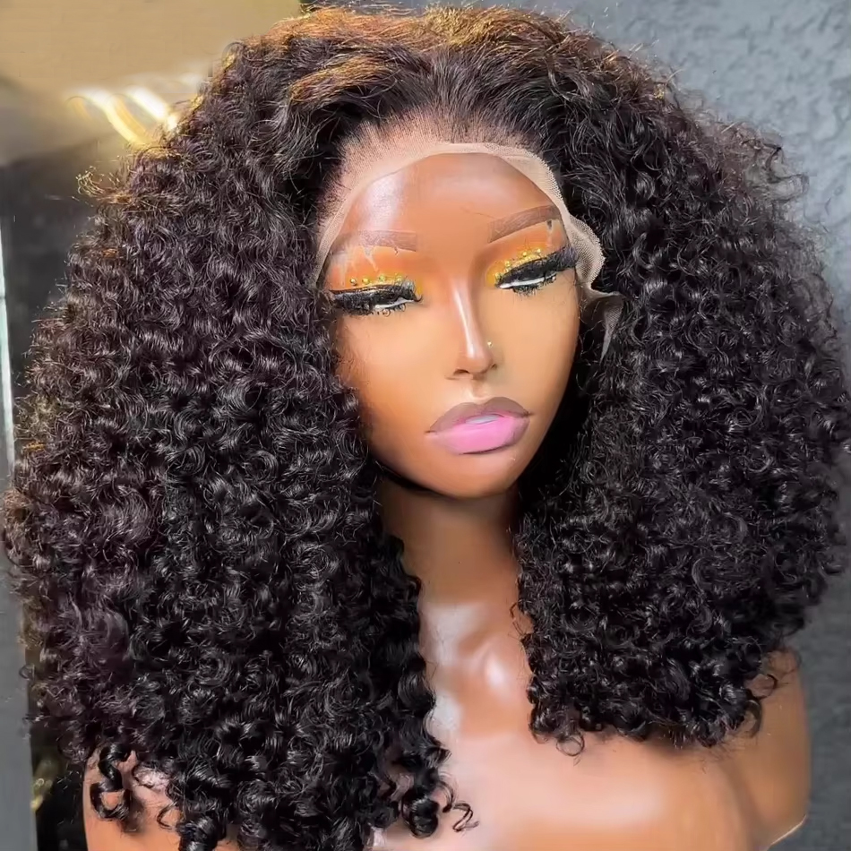 ความหนาแน่น 250% HD 13x4 ลูกไม้ Jerry Curly Bob วิกผม 4x4 ปิดลูกไม้หลวม Deep Wave ลูกไม้ด้านหน้าวิกผมมนุษย์ 100% Remy Human Hair