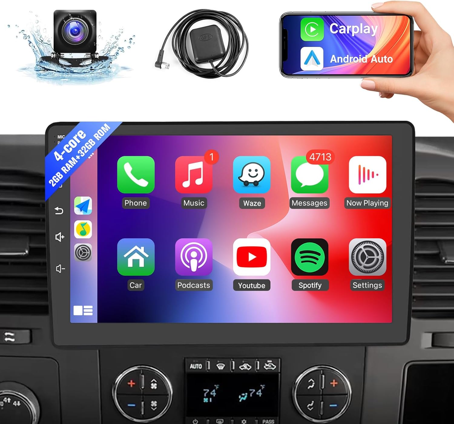 Nieuwe 10.1 Inch Draadloze Autoradio voor Chevy Chevrolet GMC Buick HD Touchscreen Auto Video Speler met Achteruitrijcamera GPS WIFI 2G + 32G