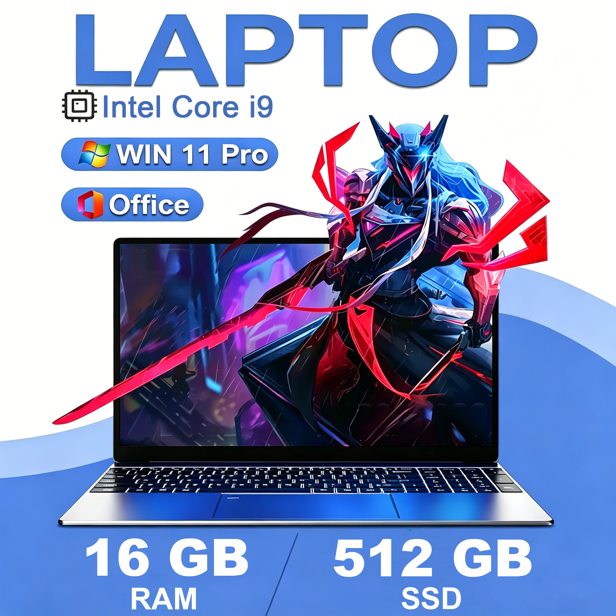 15,6“ Intel Core i9-9900 laptop Windows 11 16GB RAM 1TB SSD Office-laptops Notebook met vingerafdruksensor