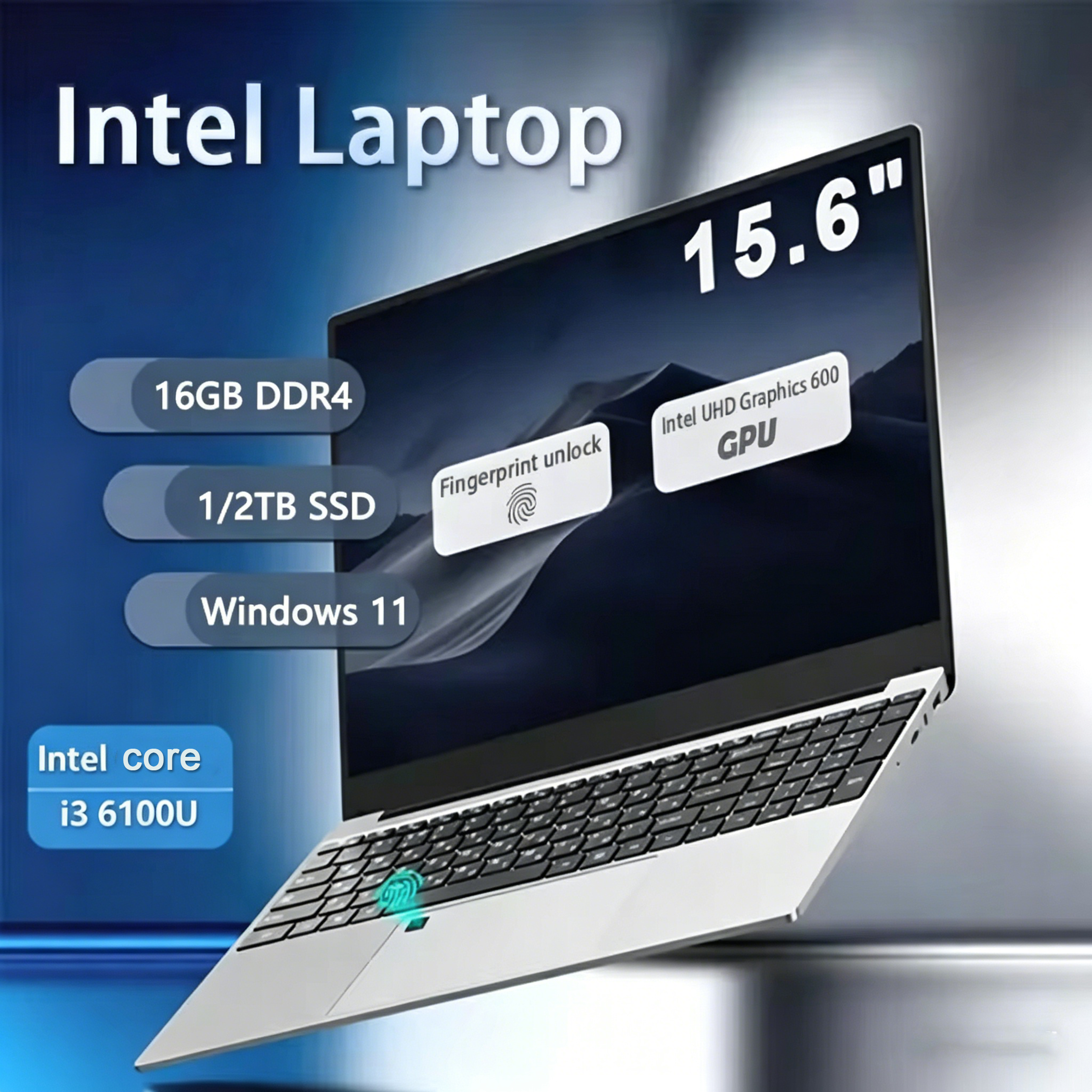 Laptop con Windows 11 Pro: 15.6 pollici, Intel Core i3 6100U, 16GB RAM, 1TB e 512GB SSD. Notebook Portatile per Ufficio/Studio