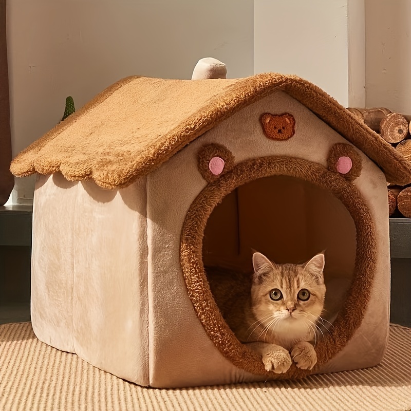 折りたたみ式で取り外し可能で洗えるペットベッド,猫の家,子犬の洞窟,ソファ,ベッド,小型および中型の猫に適しています
