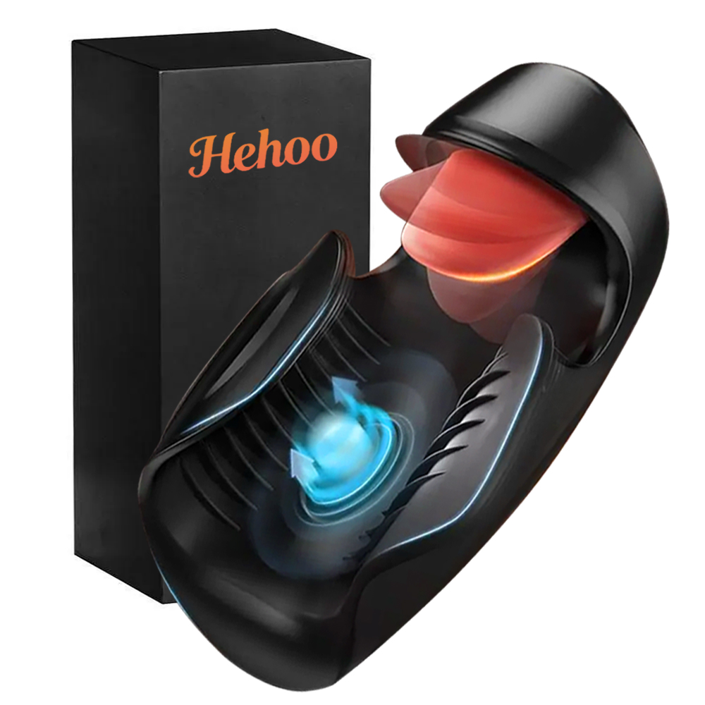 Masturbateur Automatique pour Hommes, Vibrateur Lèche-Langue 3-en-1, Entraîneur de Gland Pénien, Stroker 10 Vitesses, Vibration Battante et Pincante, Godet d'Entraînement à la Retardation et à l'Endurance, Jouets Sexuels, Articles pour Adultes
