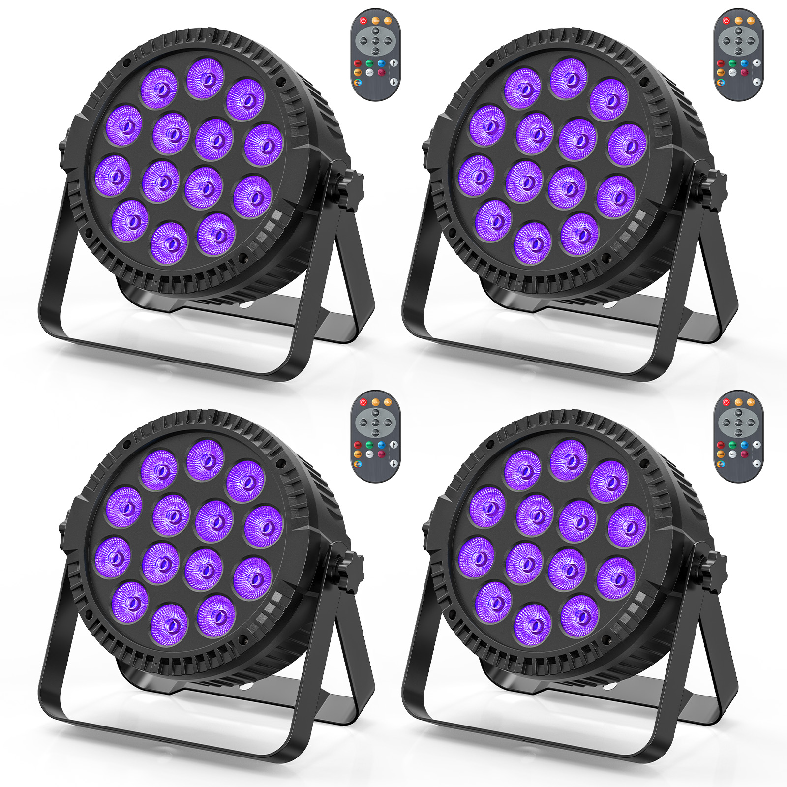 4 sztuki 4 W 1 RGBW 14 LEDs 80W lampa Par DMX512 Master- slave aktywowane dźwiękiem z pilotem impreza z dj-em efekt sceniczny oświetleniem