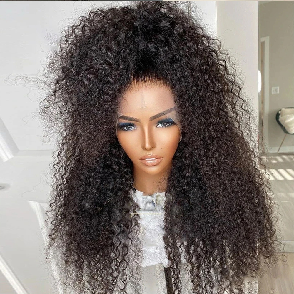 Peruki z ludzkich włosów, kręcone, afro, 24 cale, z siatką 13x4 typu lace front, dla kobiet, wstępnie wyregulowane, transparentne HD, peruki z ludzkich włosów, kręcone, głęboko kręcone, typu frontal 13x6.