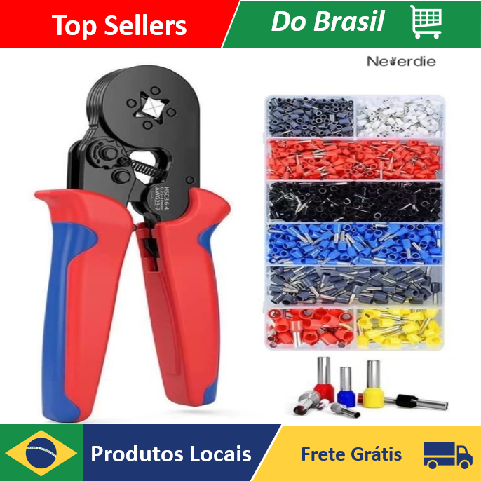 Crimping Ppliers Kits 0,25 Up to 10mm ² Adjustable Safety Crimper With and Without 1200 Terminals Eyelets-Neverdie Store