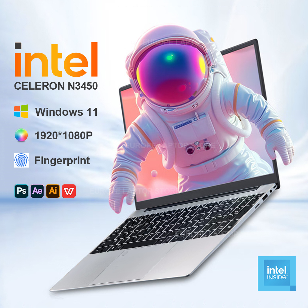 Intel Notebook PC Gamer 15,6" Ultradunne Laptop Intel Celeron N3450 16GB RAM 1TB/2TB SSD Kantoor/Studie Computer PC Windows 11 Pro