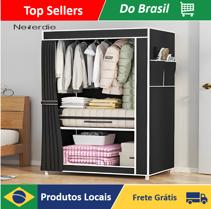 Guarda Roupa Dobrável Roupeiro Portátil Pequeno 56*44*146 - Neverdie Store