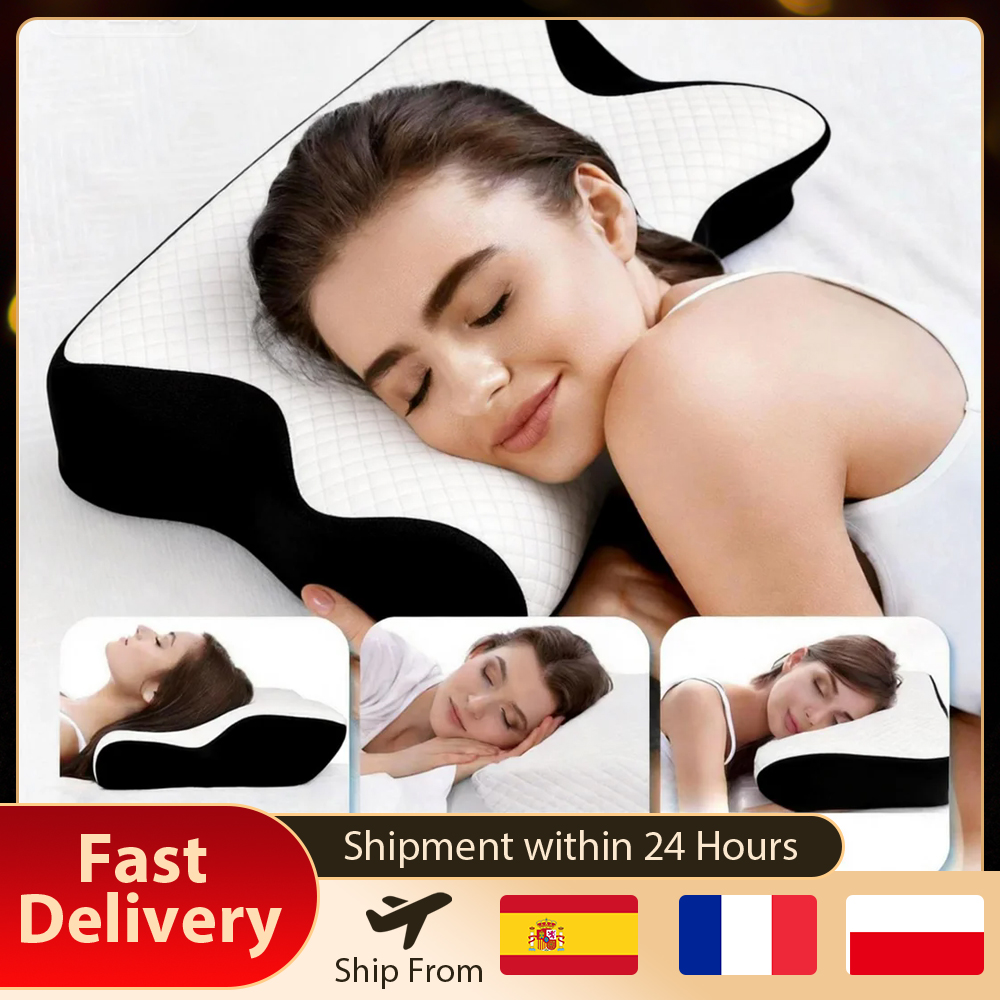 Butterfly Sleep Memory Nekkussen Langzaam terugverend Comfortabel traagschuim Slaapkussen Cervicaal Orthopedisch Nekmassagebedkussen Ergonomisch contourontwerp Kussen met ademende kussensloop