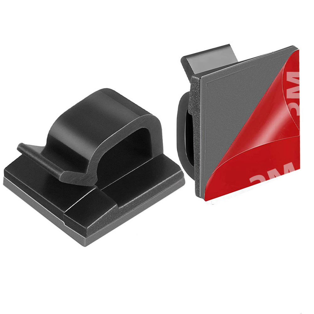 Clips adhesivos para gestión de cables, organizador de cables, 10 unidades