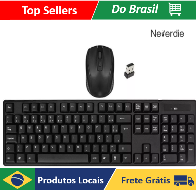 Draadloze Ergonomische Draadloze Slanke Toetsenbord + Muis Kit Portugees-Neverdie Winkel