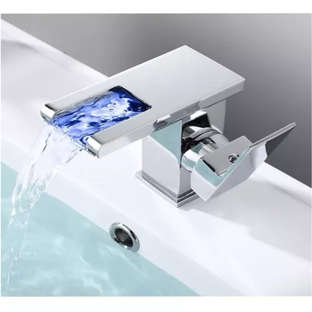 Torneira Pia Banheiro monokomando mistarador Cascata Cuba Luxo Com 9901 Led