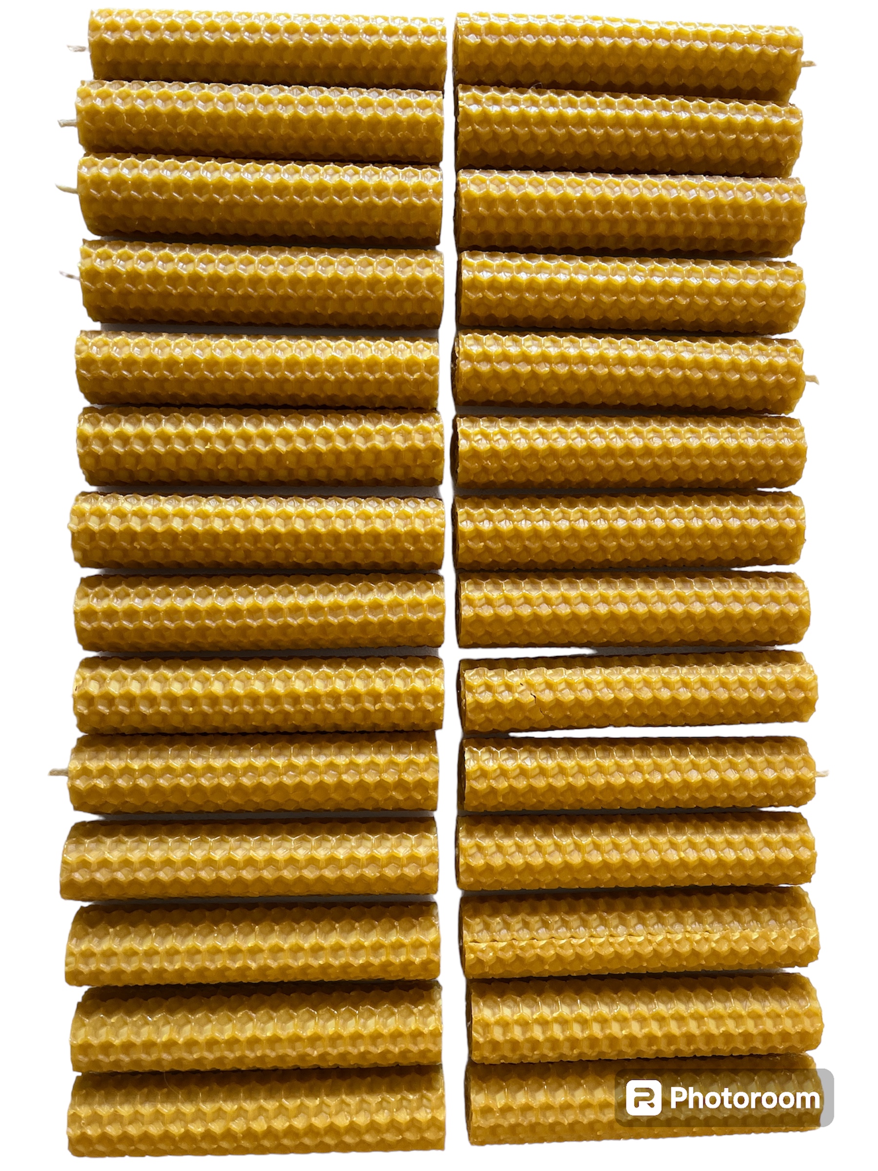🐝 28 ręcznie robionych świec z wosku pszczelego z czystym woskiem pszczeim 10 cm x 2 cm. 🐝