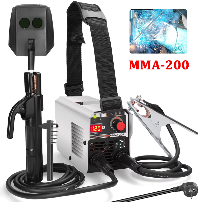 MMA-200 Tragbares Schweißgerät DC Inverter IGBT Automatische Drahtzuführung Kontaktschweißen Nicht-Gas Geschützter Lichtbogenschweißer