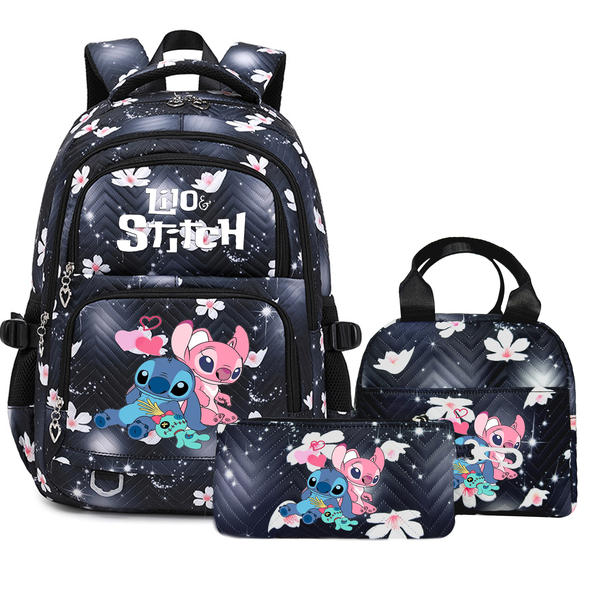 Mochila para estudiantes Lilo Stitch, conjuntos de mochilas escolares para niñas y niños, mochila escolar primaria Kawaii impermeable para niños, mochila de viaje