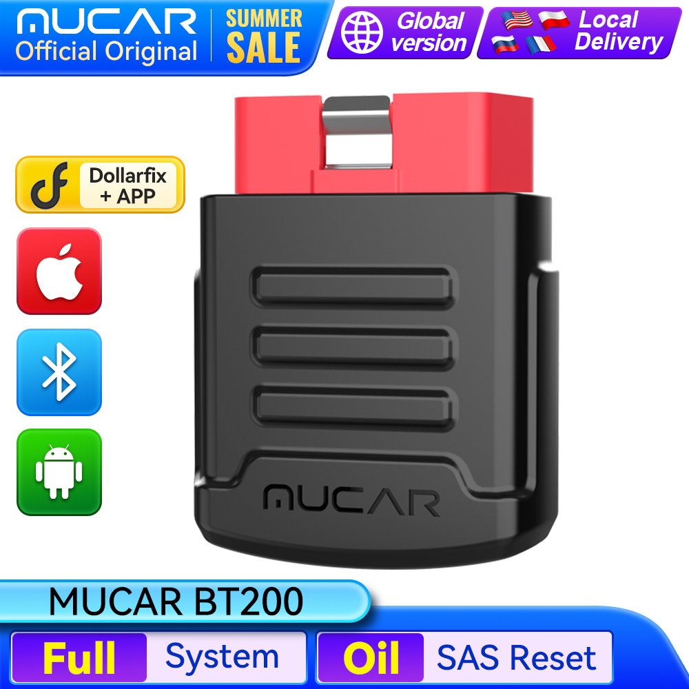 MUCAR BT200 / BT200 Pro OBD2 Сканер Автоматическая полная диагностика системы Пожизненная бесплатная масло SAS Сброс бесплатно 1-летние инструменты диагностики автомобиля