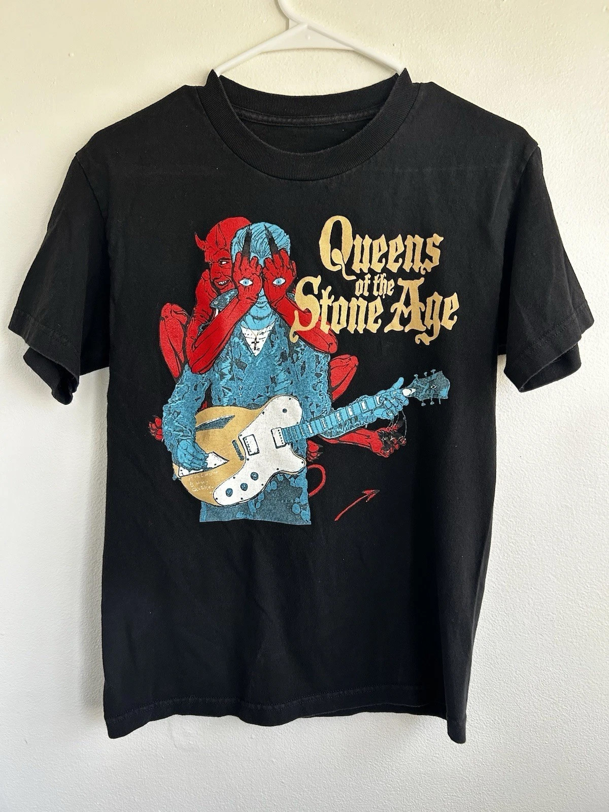 Rainhas da pedra idade banda cor carvão algodão t camisa tamanho completo das mulheres dos homens verão camiseta casual tripulação pescoço algodão t