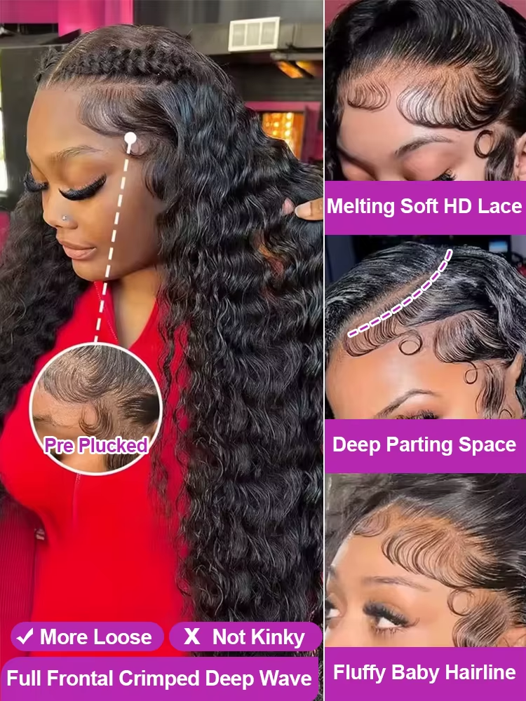 Peluca con malla Frontal rizada ondulada de agua de 40 pulgadas 13x6 HD peluca Frontal de encaje de onda profunda 300% densidad 5x5 peluca de cabello humano sin pegamento para mujeres