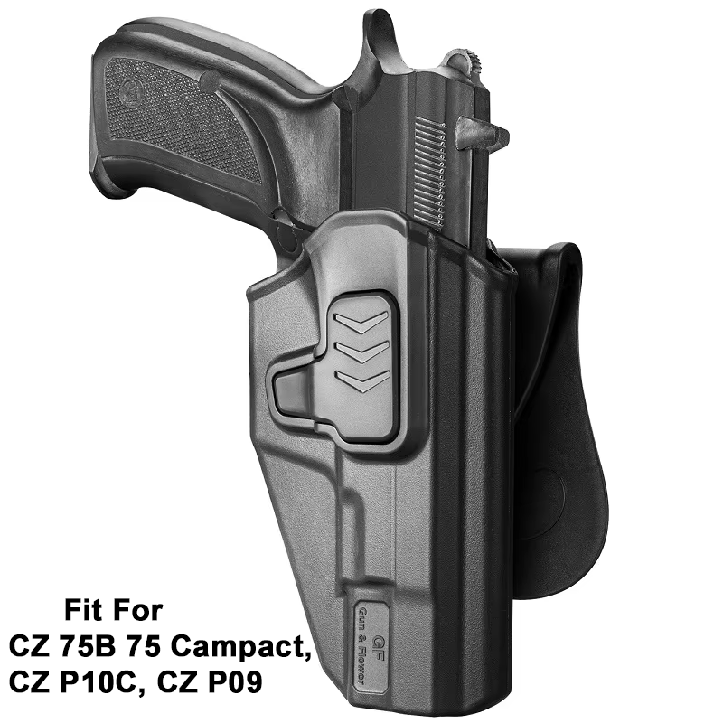 Kabura OWB do pistoletu CZ 75B 75 Campact, CZ P10C, CZ P09 Tactical Index Release Polimerowa kabura z wiosłem, prawa ręka, torby na broń