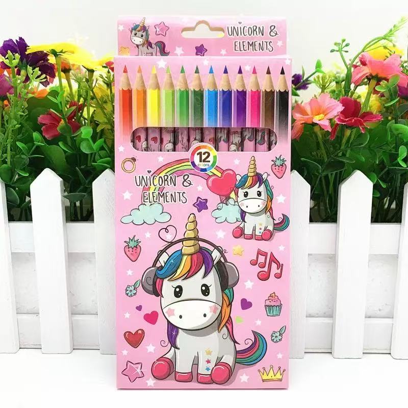 Kotak pensil 12 warna kartun anak desain graffiti Lucu untuk lukisan