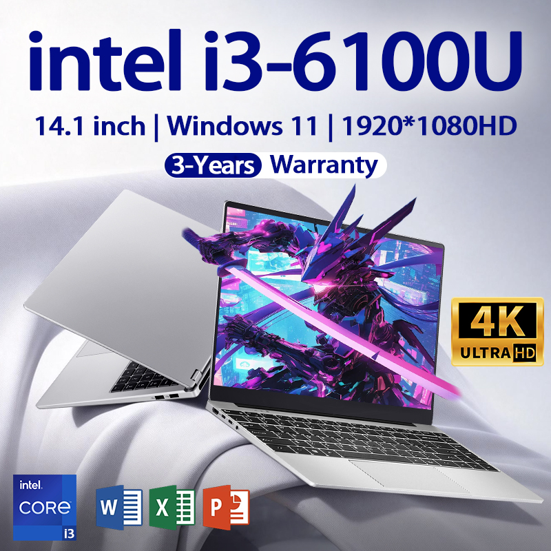 FUCHU Nieuwe Ultra Slim Laptop Intel Core i3 6100U Windows 11 Pro 14,1 inch 16GB RAM 1TB 2TB SSD Gaming PC 1920*1080 Display Kantoor Studie Computer PC