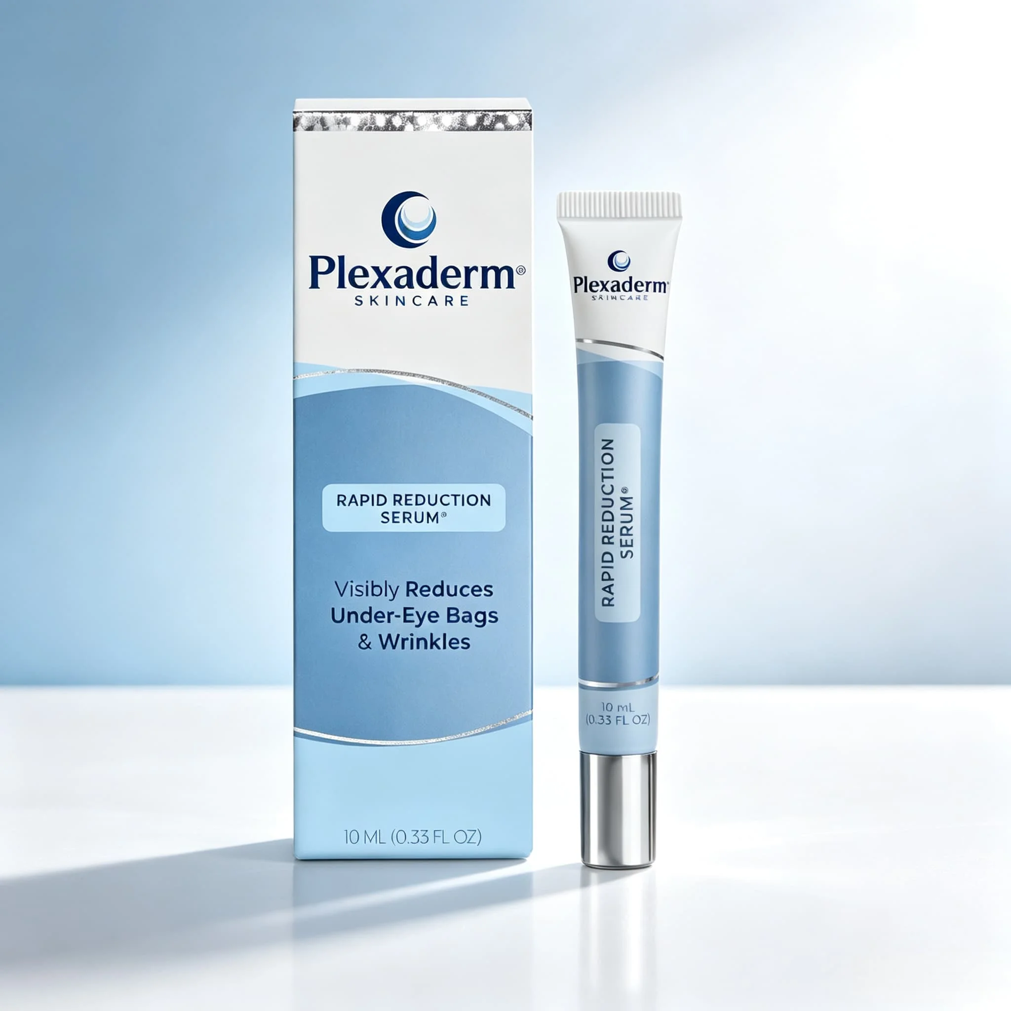 Plexaderm Rapid Reduction Eye Serum: Instantly diminishes under-eye bags and fine lines, firms the skin, and reduces puffiness—an emergency pre-makeup eye treatment perfect for those who stay up late.
