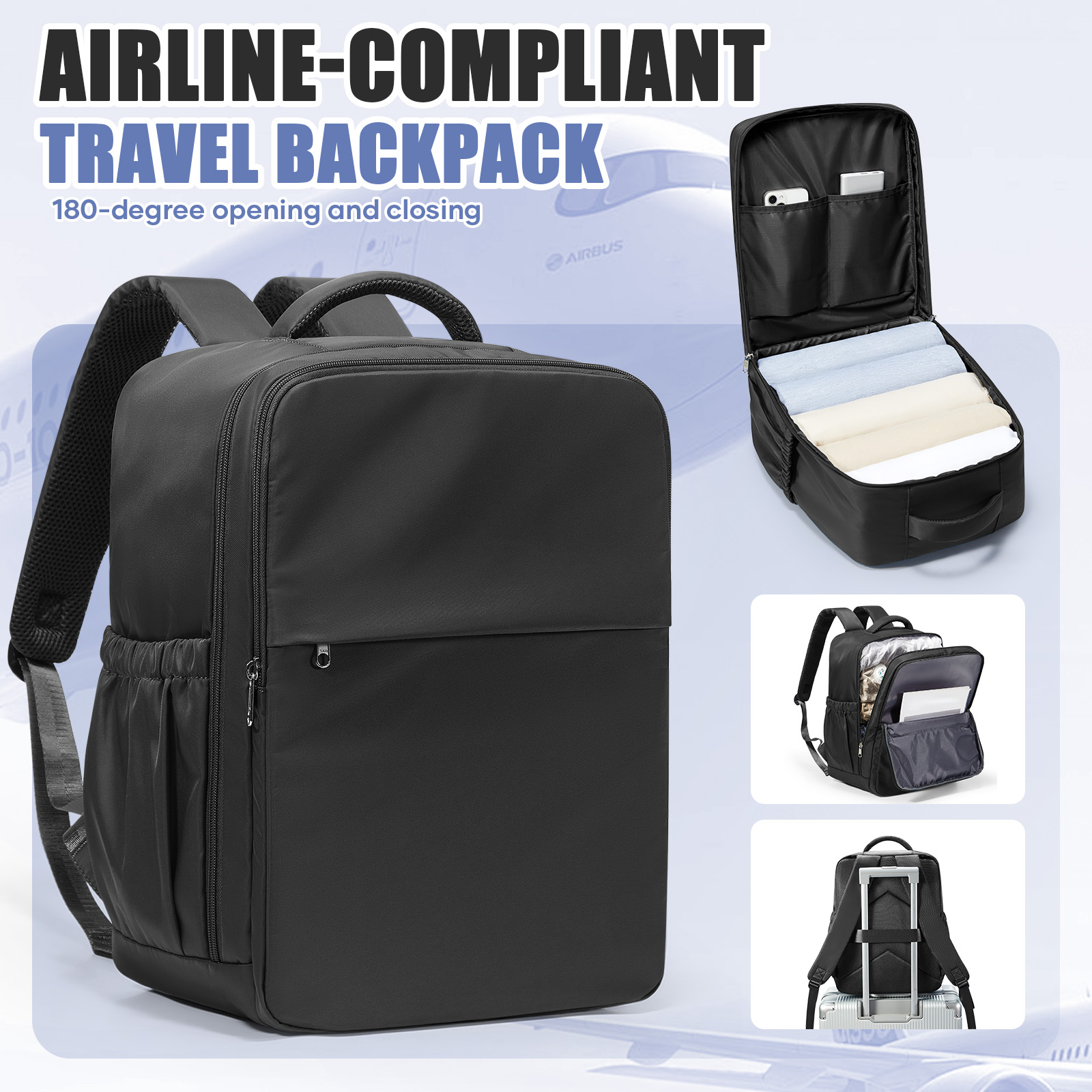 Cabinevliegtuig Reisrugzak 40x30x20, handbagage Cabinerugzak Wizzair handbagage Heren Dames Laptoptassen Student Schooltas