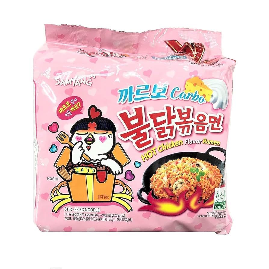 Samyang Hot Chicken Carbonara Ramen 5er Pack 650g – Koreanische Instant Nudeln