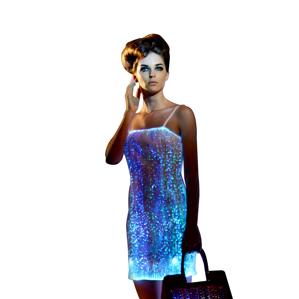Fiber Optic Fabric Casual Plus Size Women's Wedding Dress Luminous Bridesmaid Sexy Dresses for women 2022